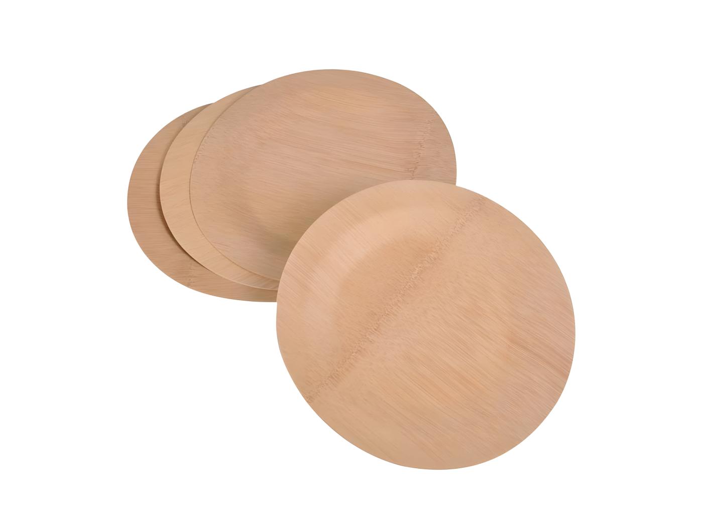 Lot De Plateaux Ronds Bambou Cm Naturel