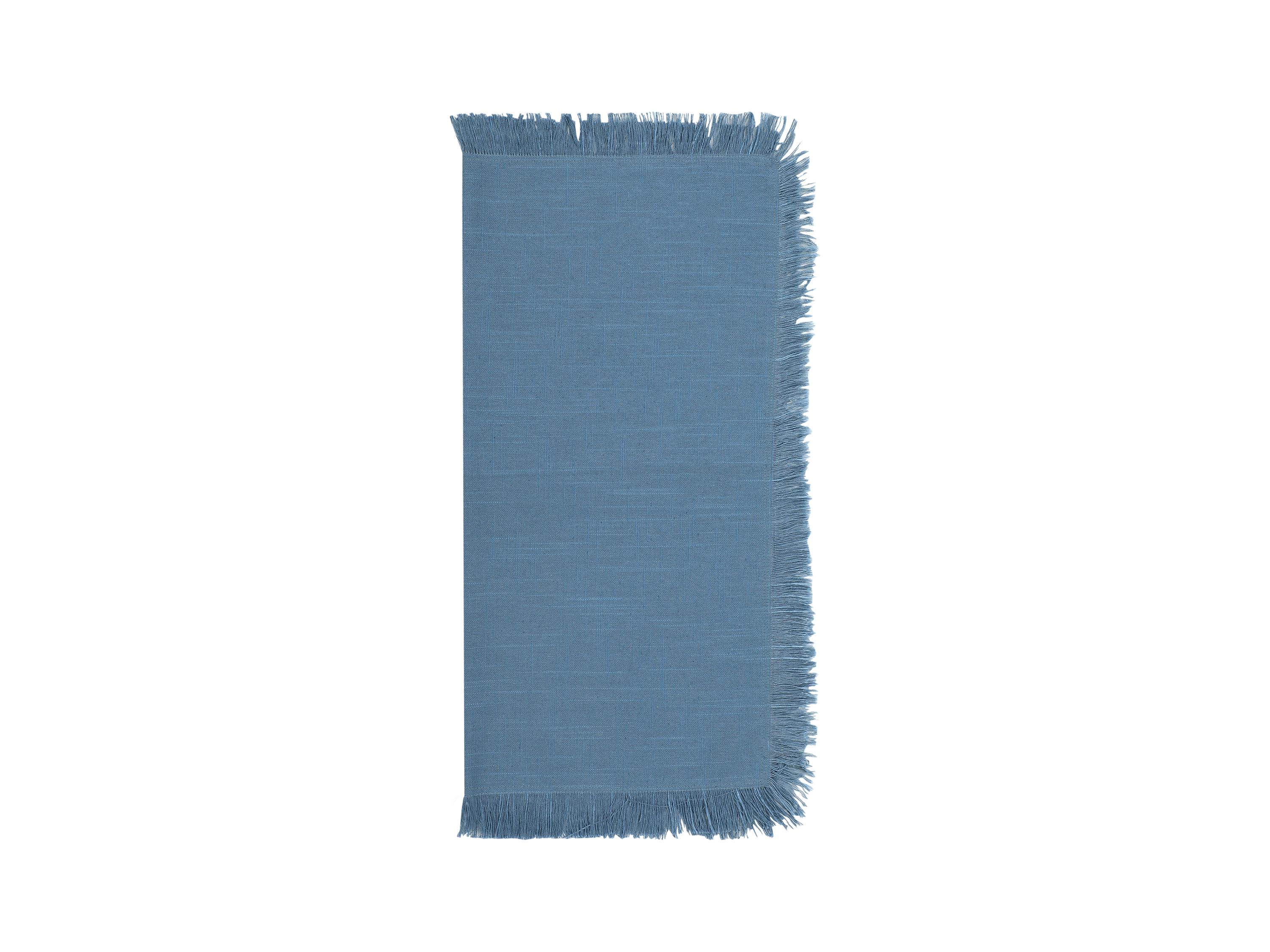 Tafelkleed Servetten Met Franjes Katoen Blauw X Cm Pola