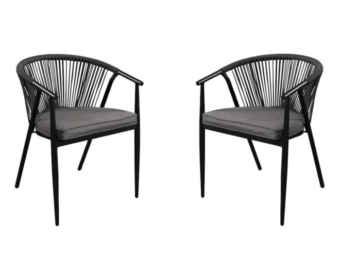 Lot De 2 Fauteuils De Jardin Empilables PORTOFINO En Aluminium Et