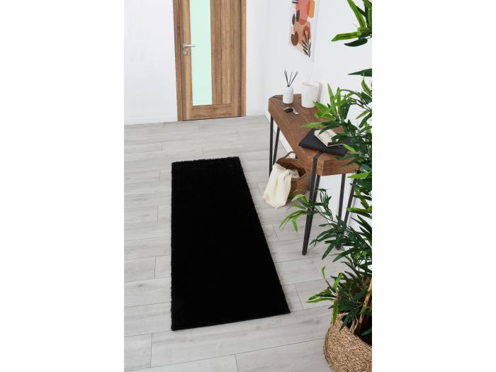 Tapis De Salon Doux Noir Cosy 67x180cm