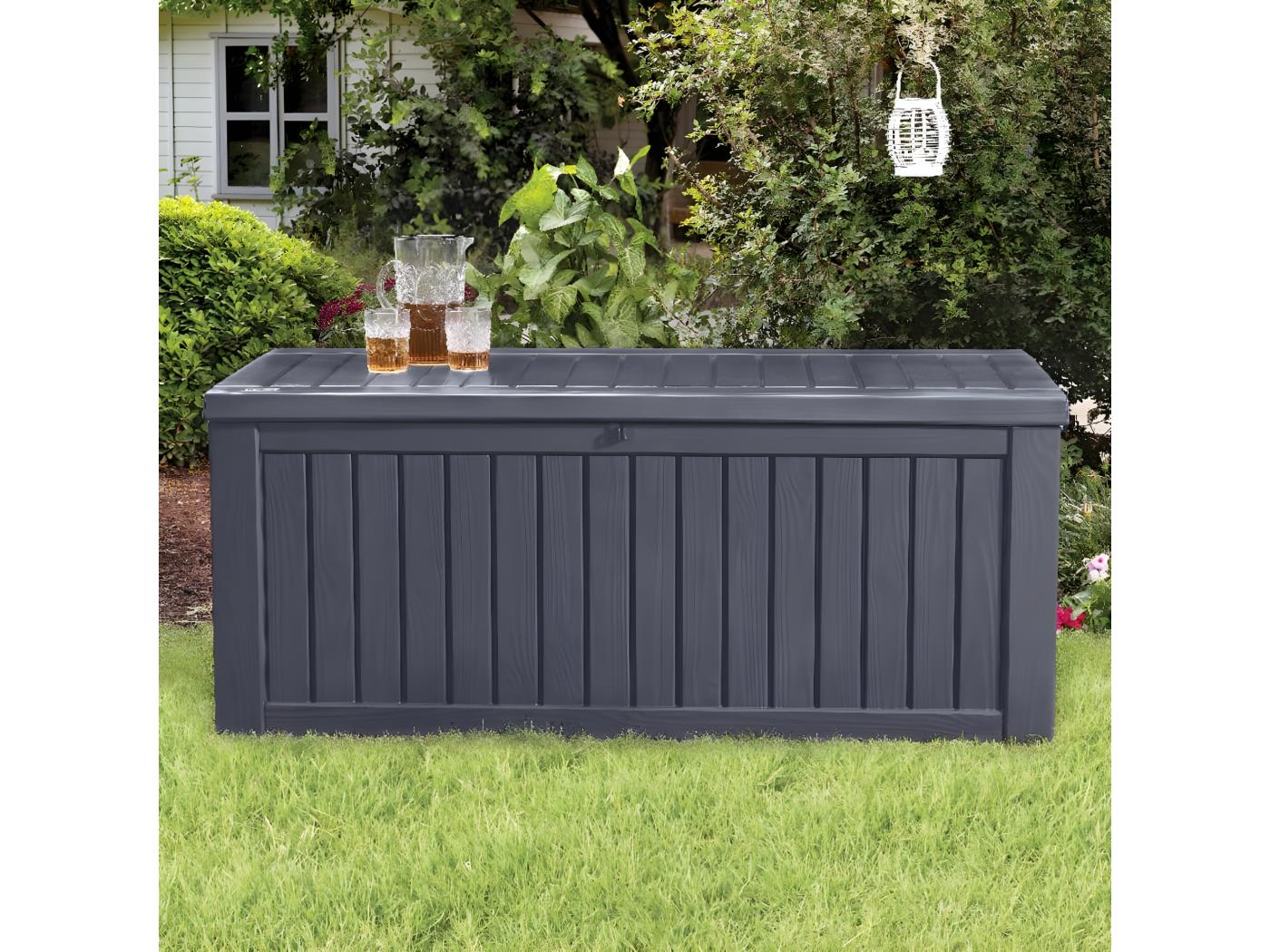 Keter Boîte de rangement de jardin Rockwood 570 L Anthracite