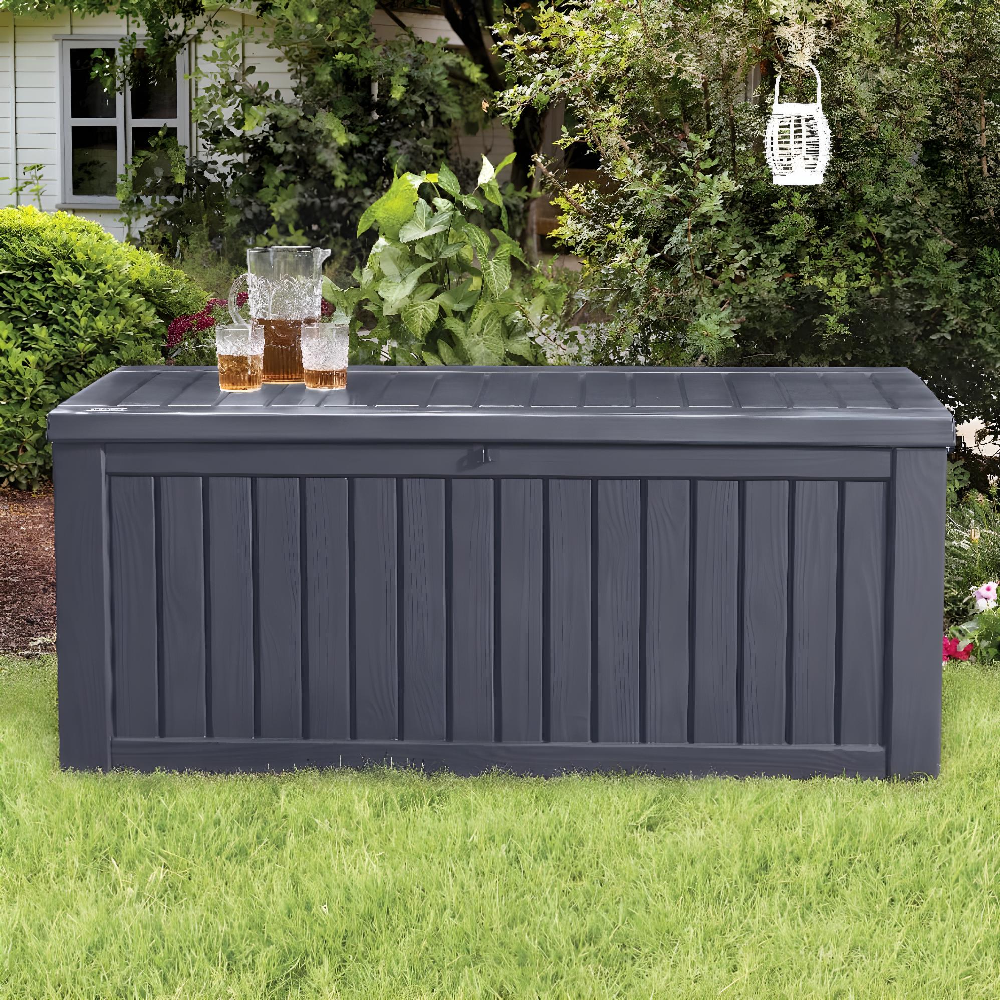 Keter Boîte de rangement de jardin Rockwood 570 L Anthracite