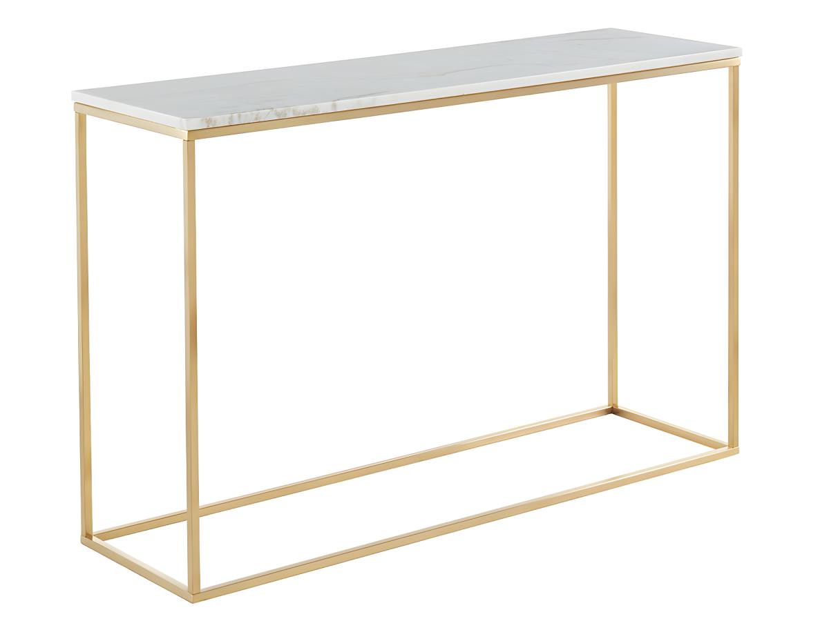 Console Design Marbre M Tal Blanc Dor Aretha