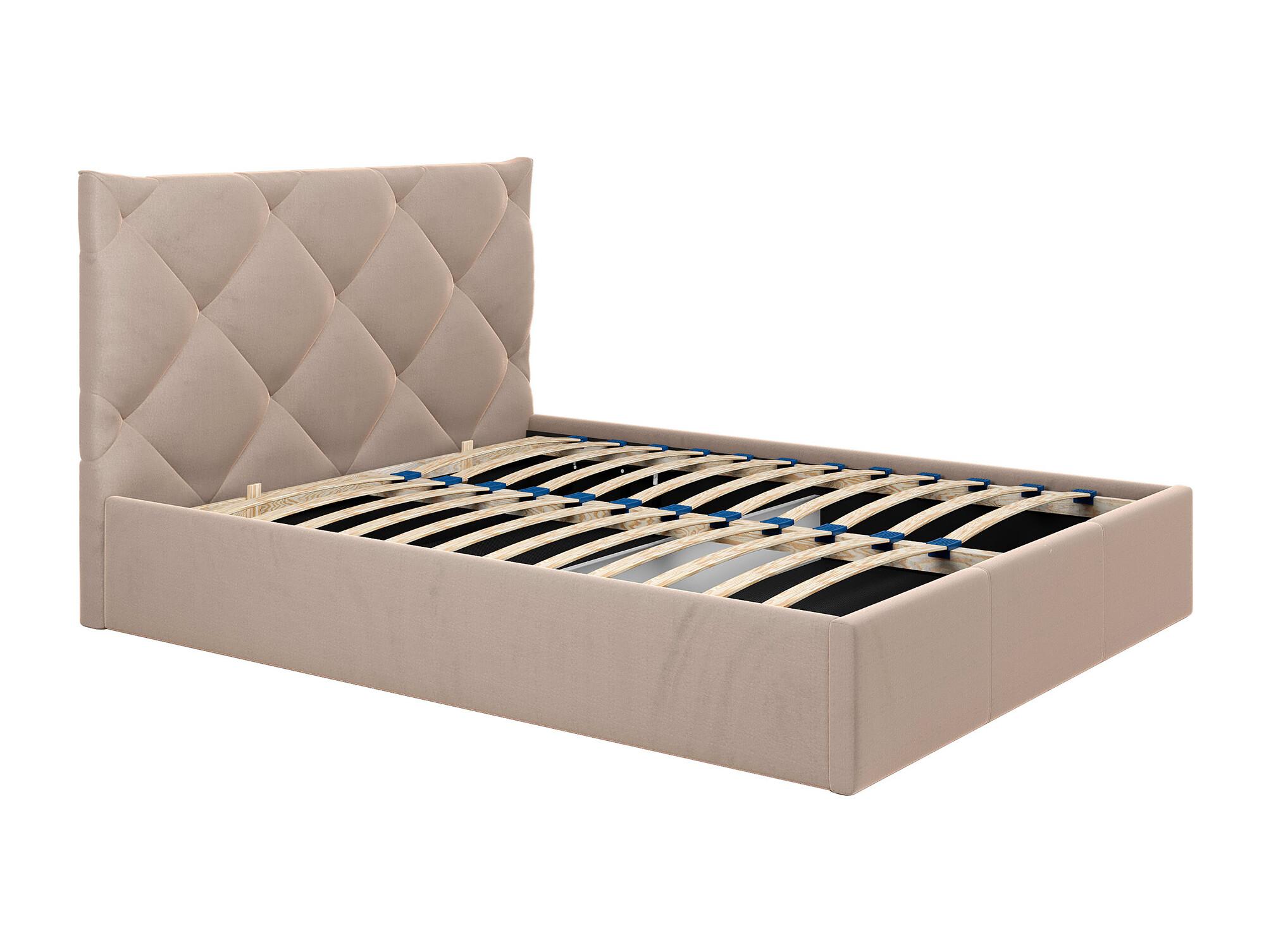 Bed Met Opbergruimte 140 X 190 Cm Van Beige Velours STARI Van Pascal