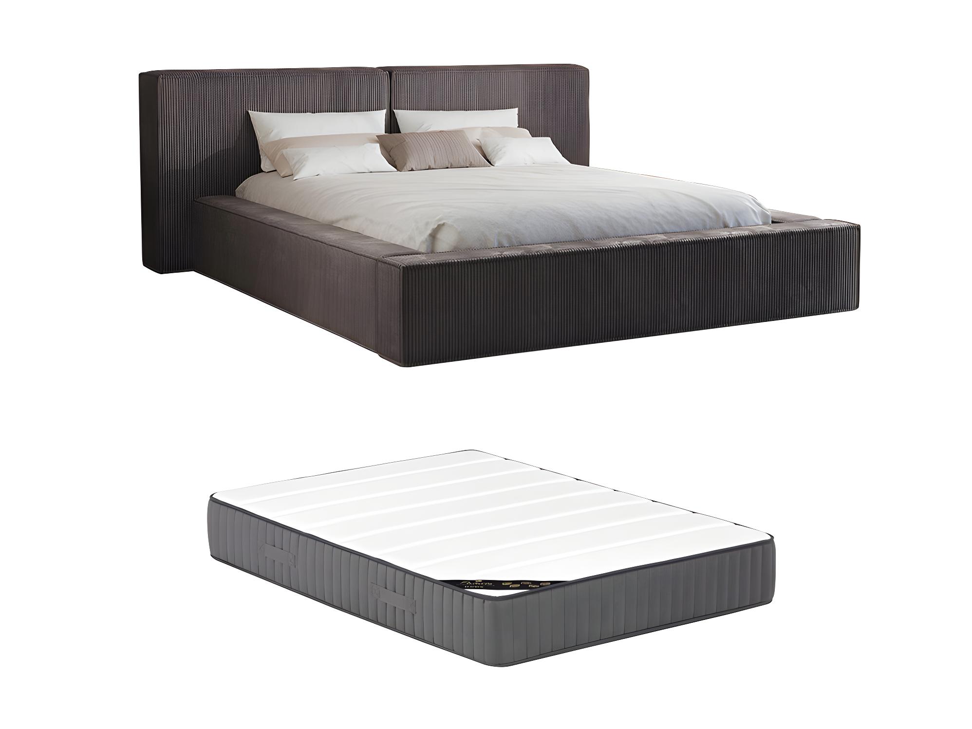 Lit Coffre X Cm En Velours C Tel Taupe Matelas Timano