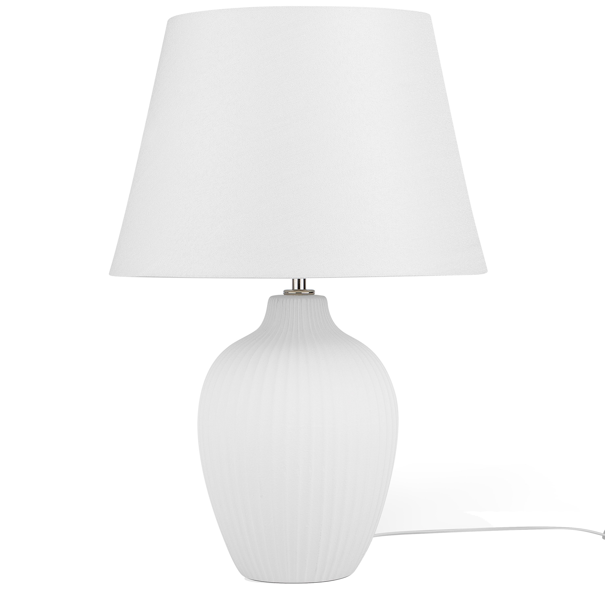 Lampada Da Tavolo Ceramica Bianco Cm Fergus