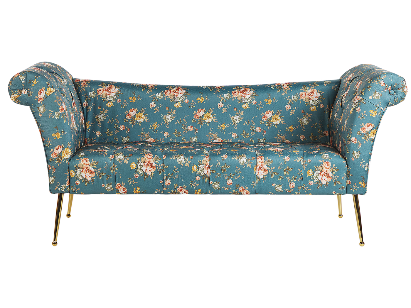 Chaise Longue Em Veludo Azul NANTILLY