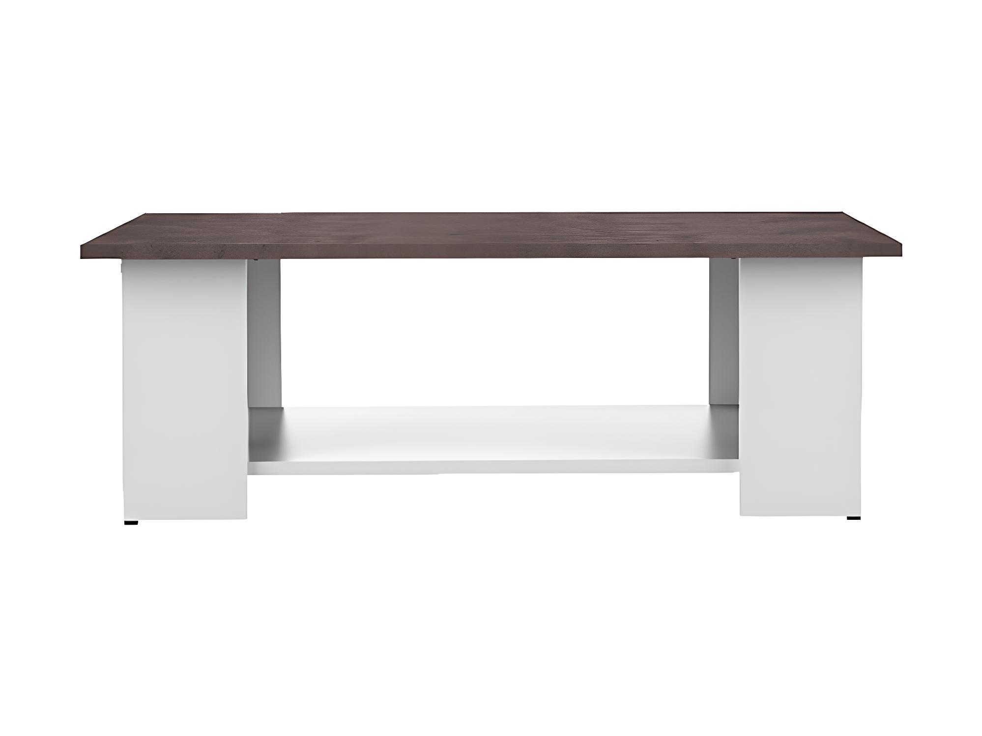 Table basse SQUARE 89 X 67 blanc et béton TEMAHOME