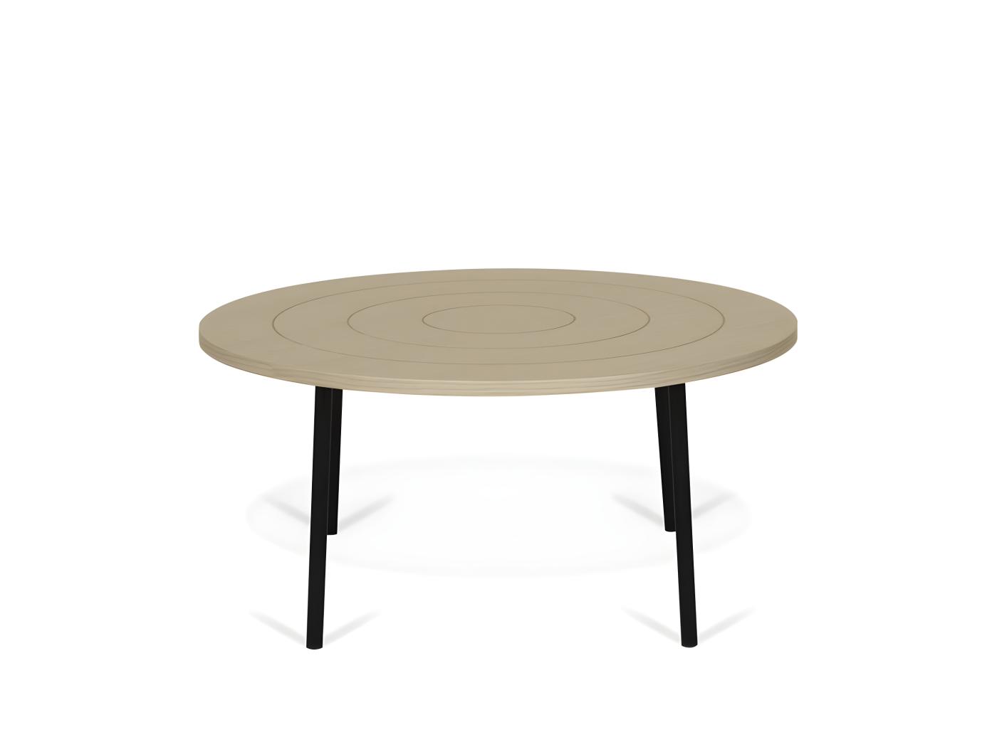 Table basse PLY 80 chêne clair et métal noir TEMAHOME