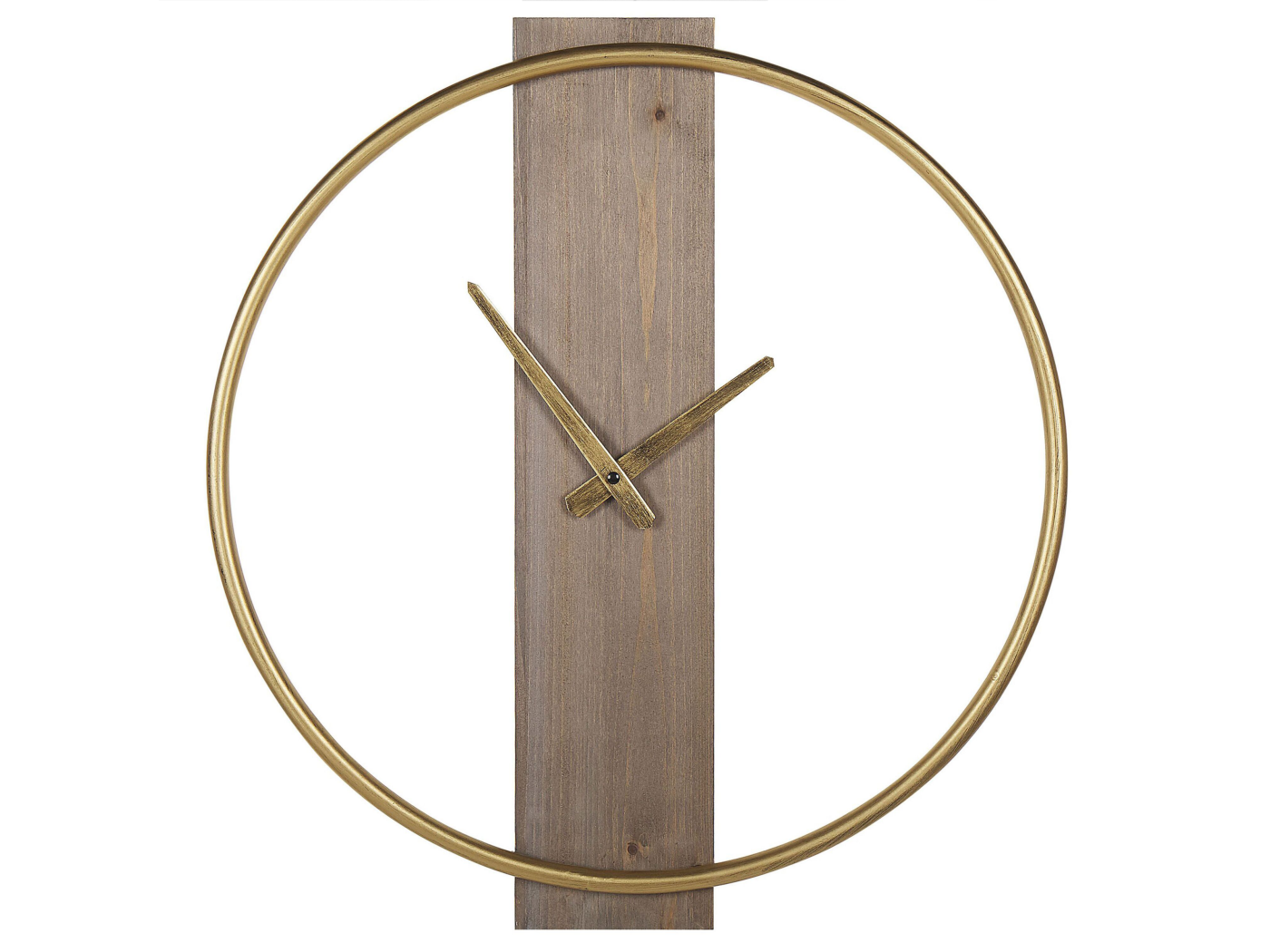 Reloj De Pared Madera Clara Dorado Cm Casitas