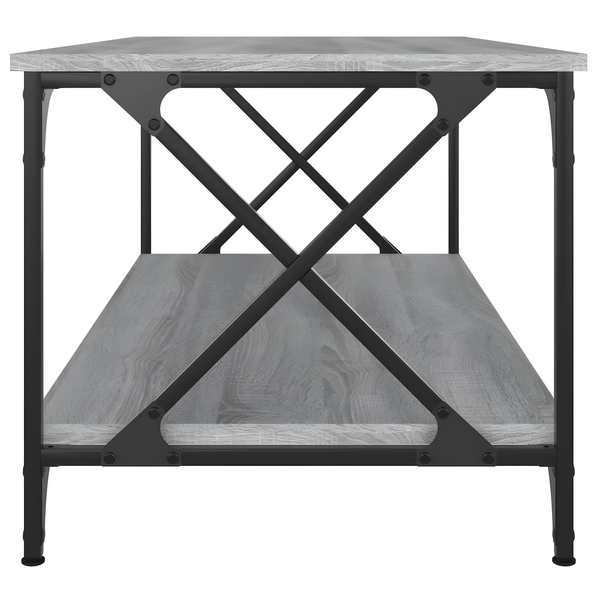 Table Basse Sonoma Gris X X Cm Bois D Ing Nierie Et Fer