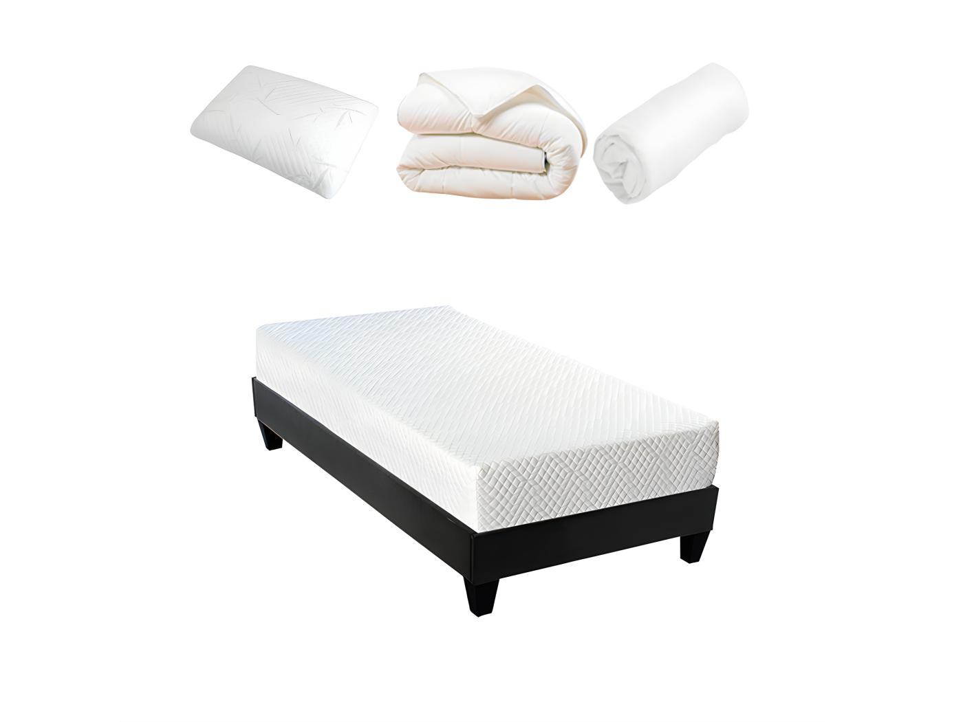 BELLECOUR LITERIE Pack Prêt à dormir ABSOLU 90x190 cm Matelas