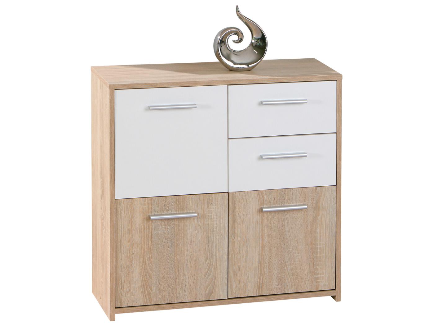 Edsam Commode 3 portes 2 tiroirs imitation chêne Sonoma