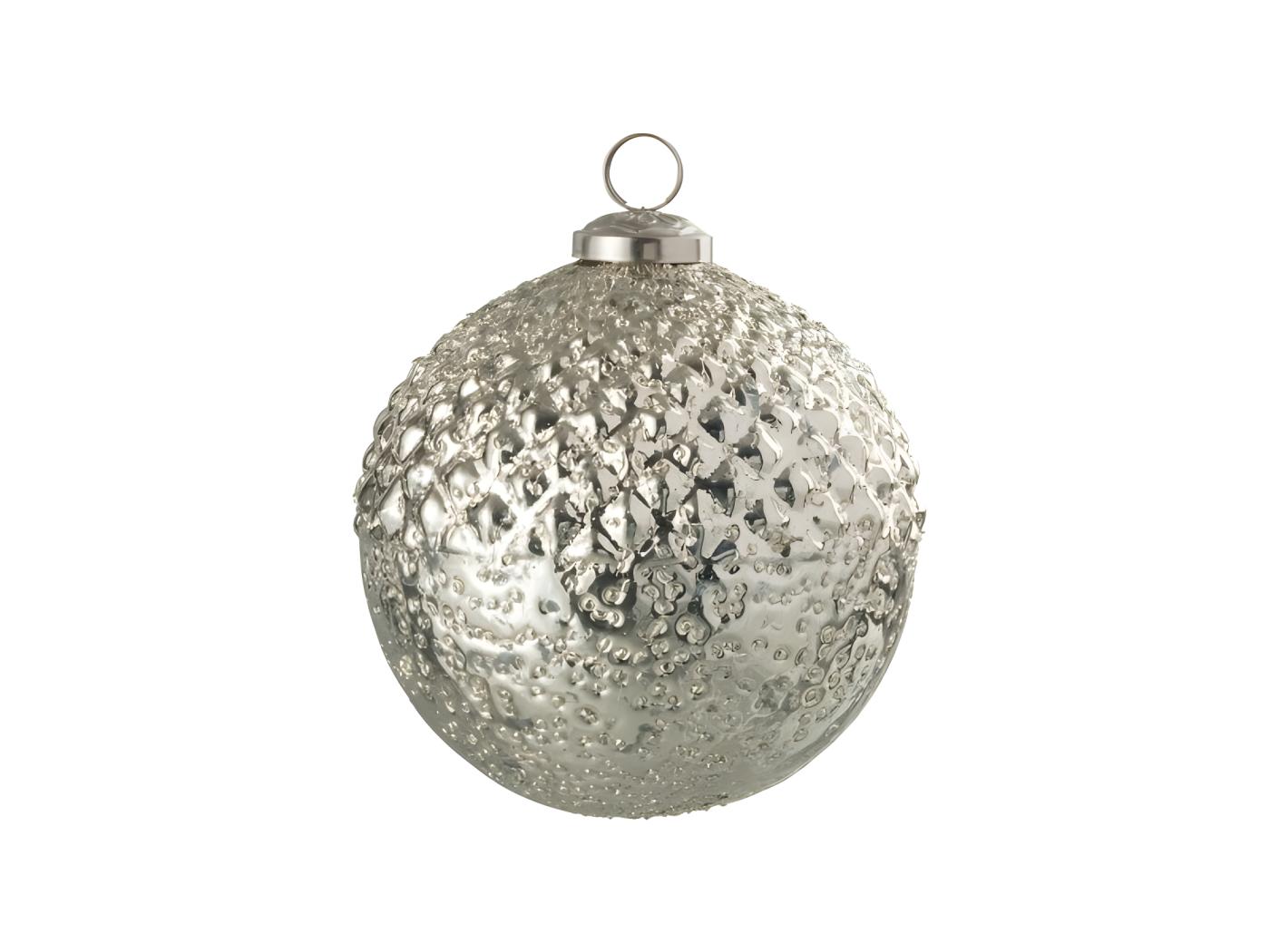 Boule de Noël en verre argent 15x15x15 cm