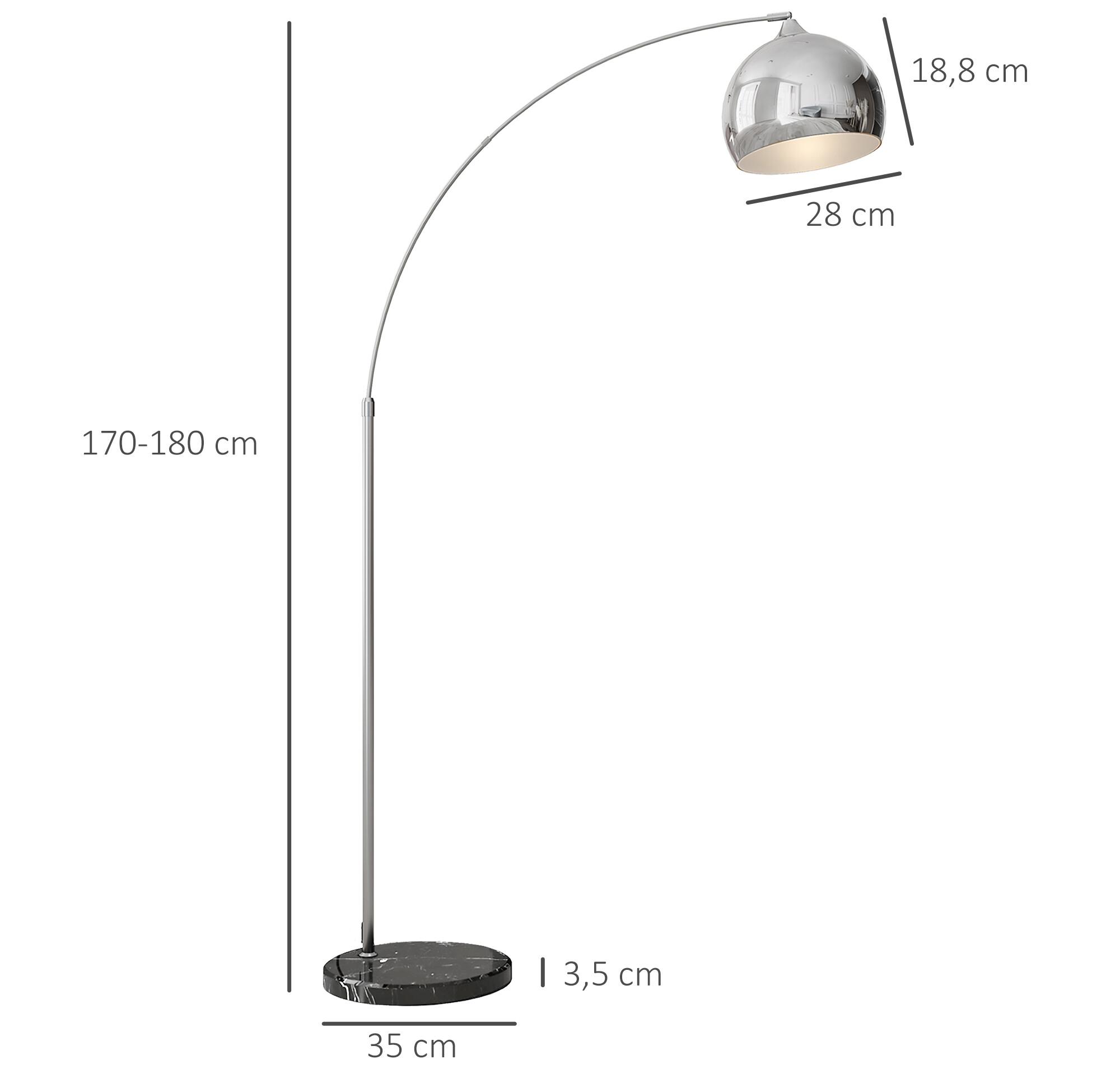 Lampadaire Arc Lampadaire Arceau Courb Design Pied Marbre Noir M T