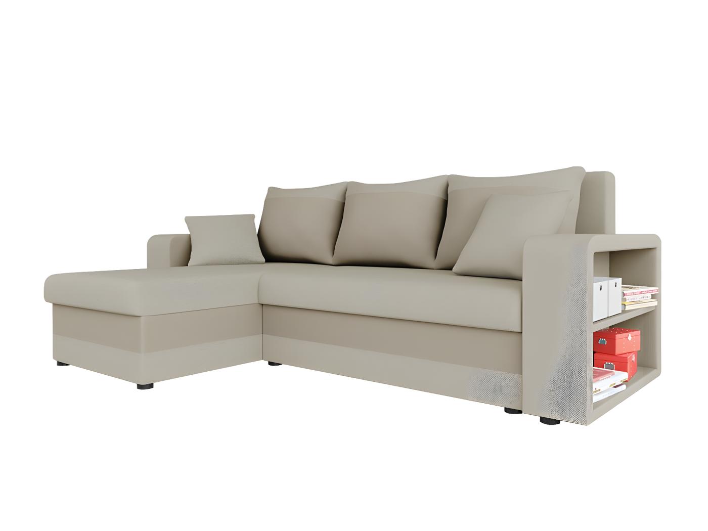 Canap D Angle Miami Brun Clair Fonction De Couchage Bo Te De