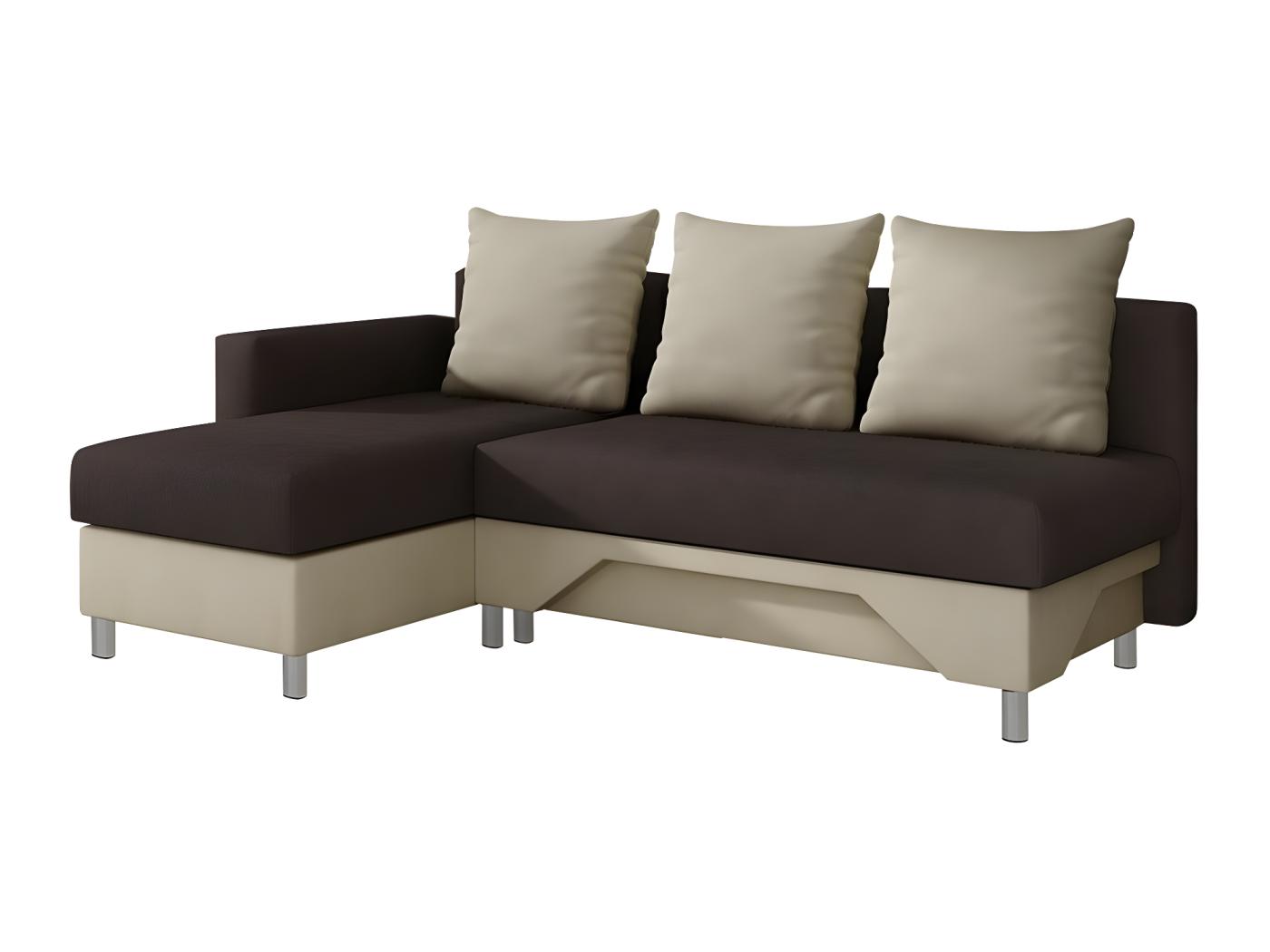 Canap D Angle Akron Marron Fonction De Couchage Bo Te De