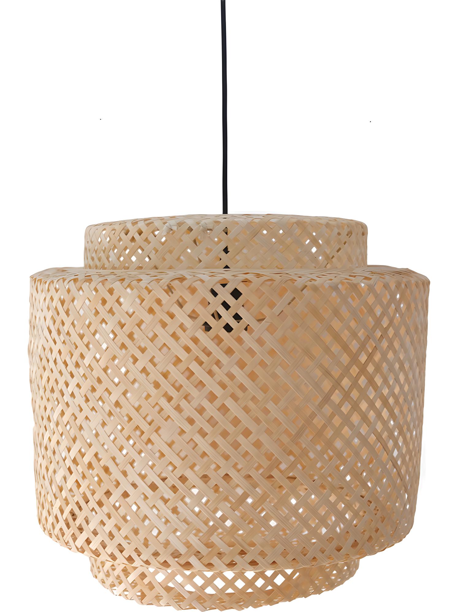 Lustre De Plafond En Bambou Suspension De Style Boho Bali Hya Naturel