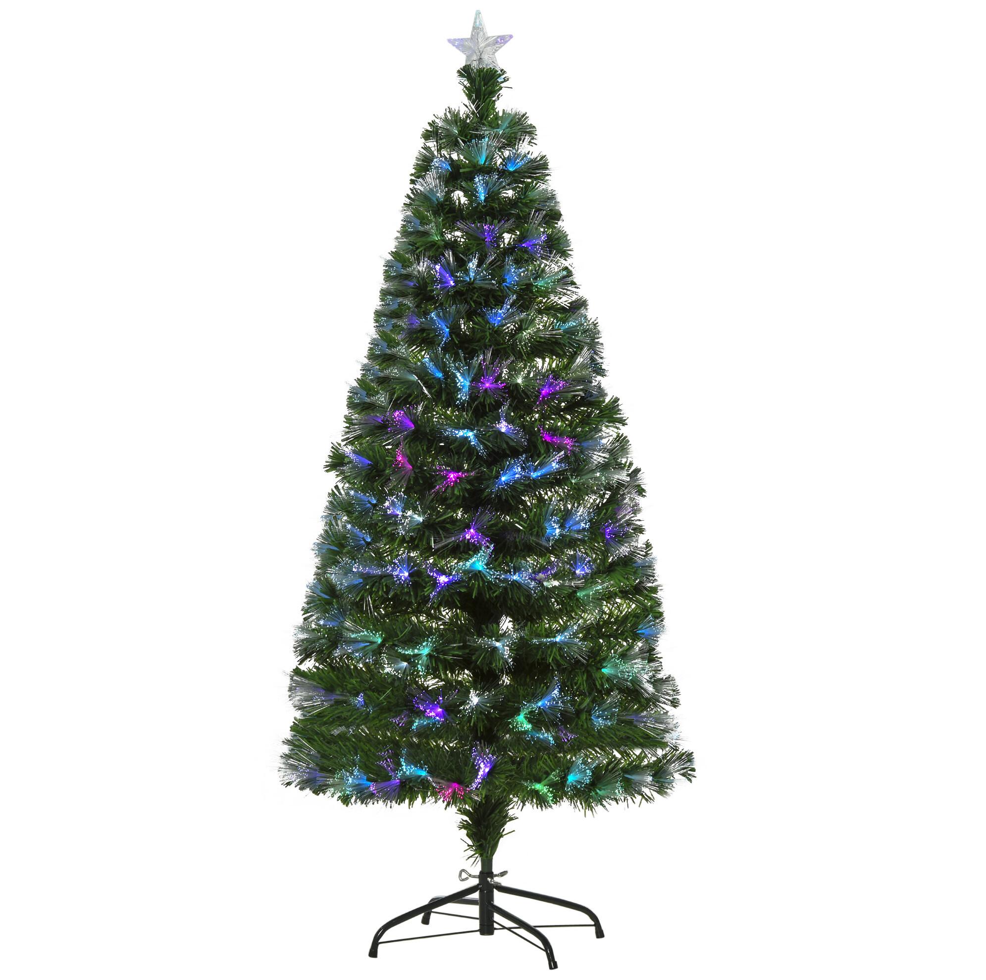 Sapin de Noël artificiel lumineux fibre optique LED multicolore