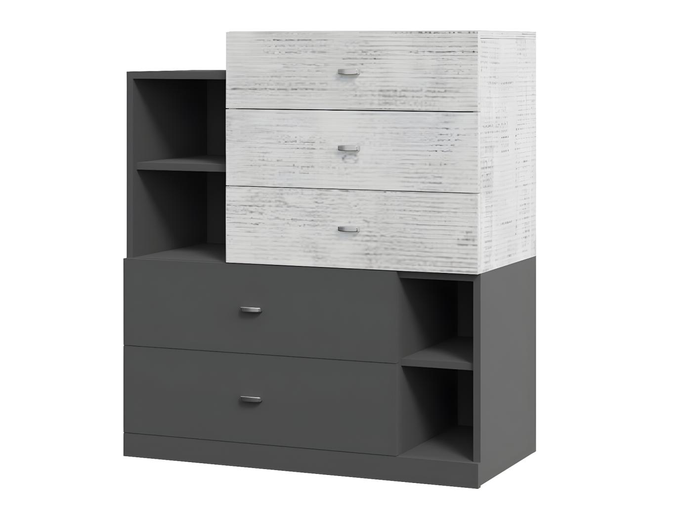 Commode Omaha F Graphite Gris Avec Tiroirs Nombre De Tiroirs