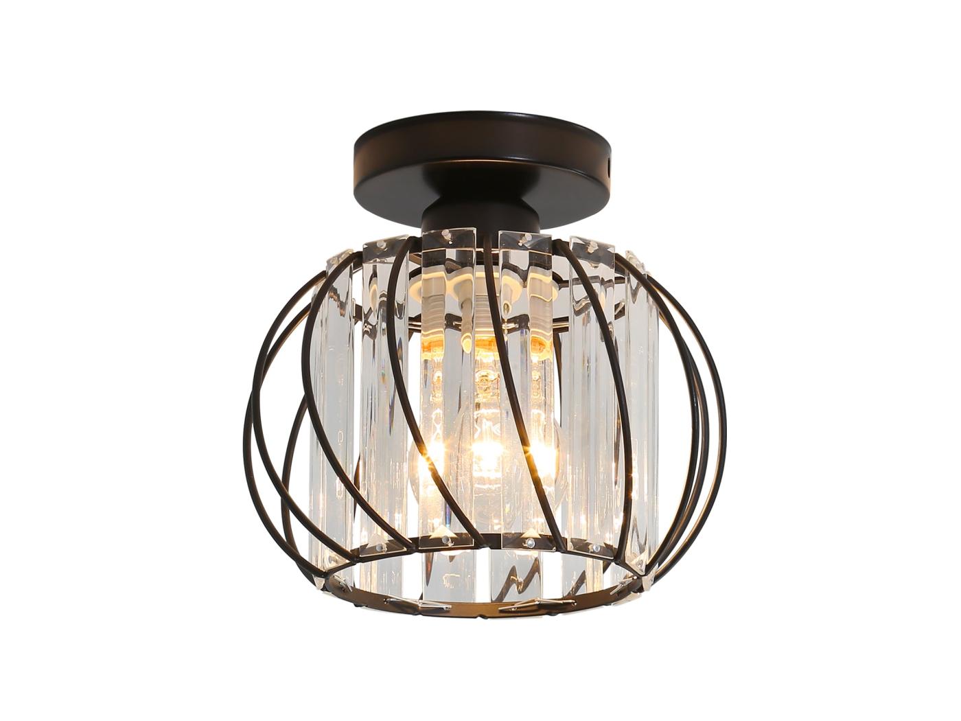 Plafonnier En Cristal Moderne Lustre Noir Cm En Fer Sans