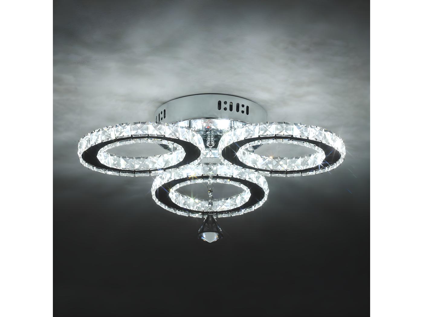 Plafonnier Led En Cristal Moderne W K Diamond Lustres En Cristal