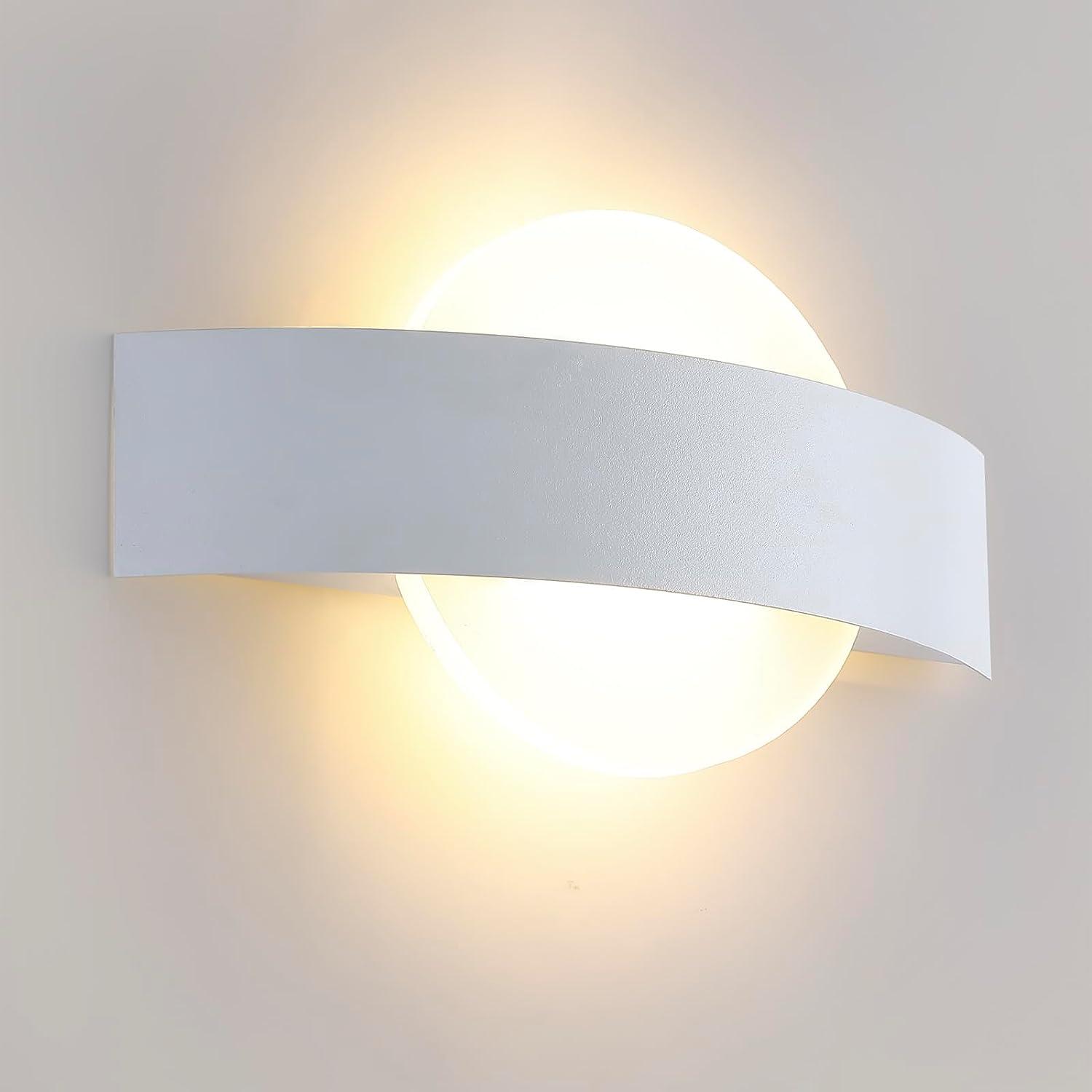 Applique Murale Led Moderne Rond Lampe Murale Blanc Chaud K W