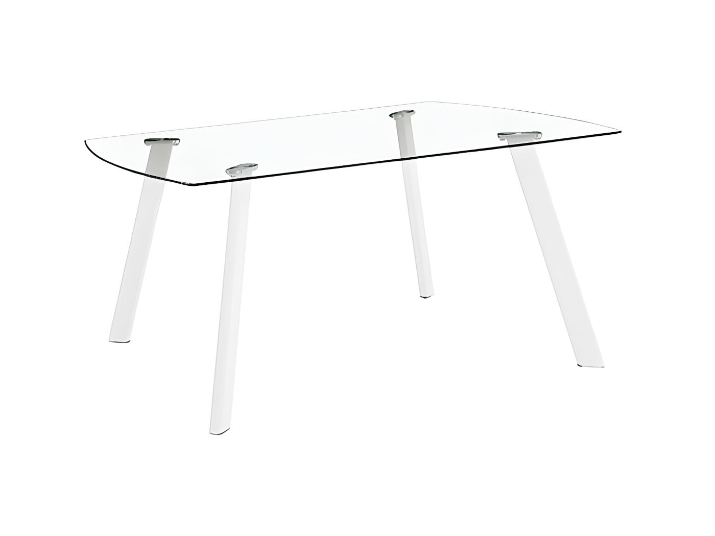 Mesa De Comedor Fija Cristal Blanco 120x80x75 5 Cm KARLA