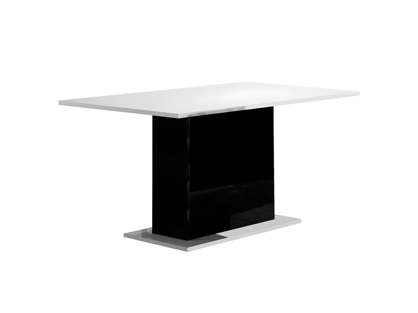 Columbus Alyssa Table Rectangulaire Laqu E Brillant Blanc Et Noir