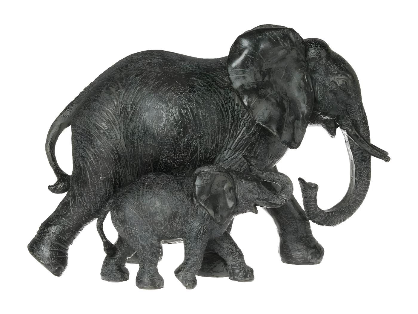 Objet déco Éléphant et Éléphanteau en résine