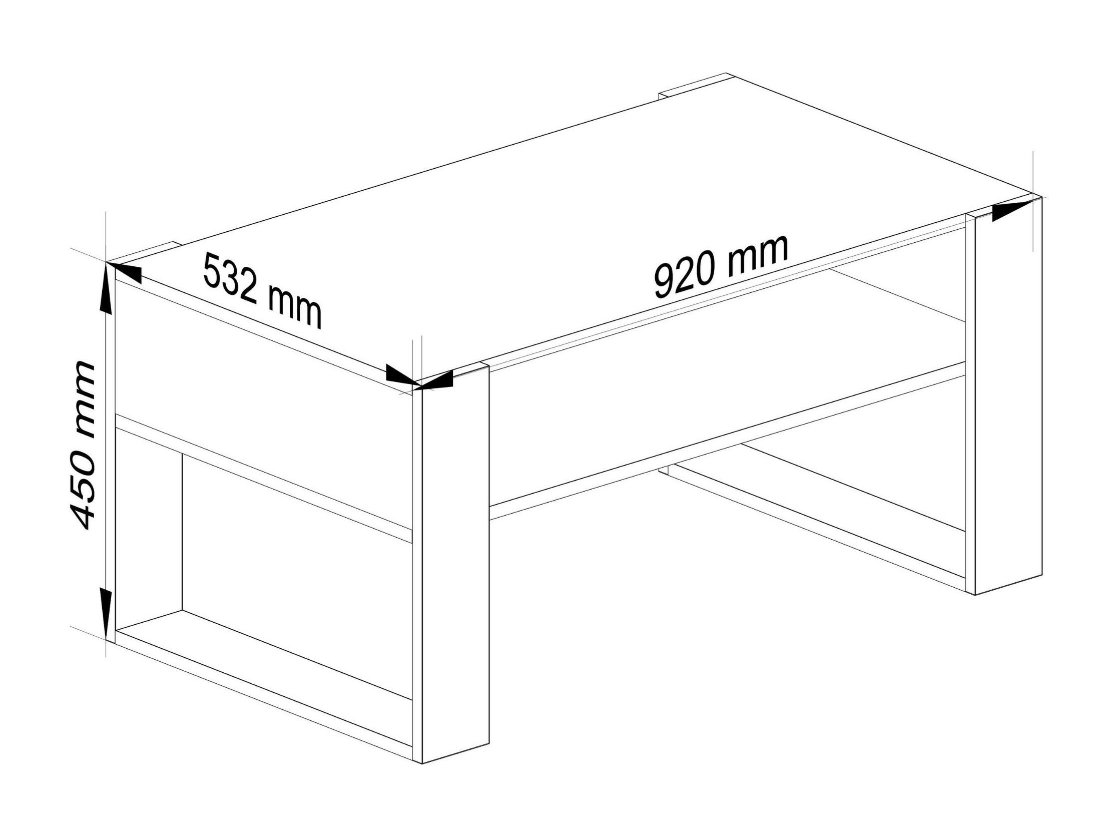 Table Caf Akord Table Basse Domi Ch Ne Sonoma Cm Couleur Blanc