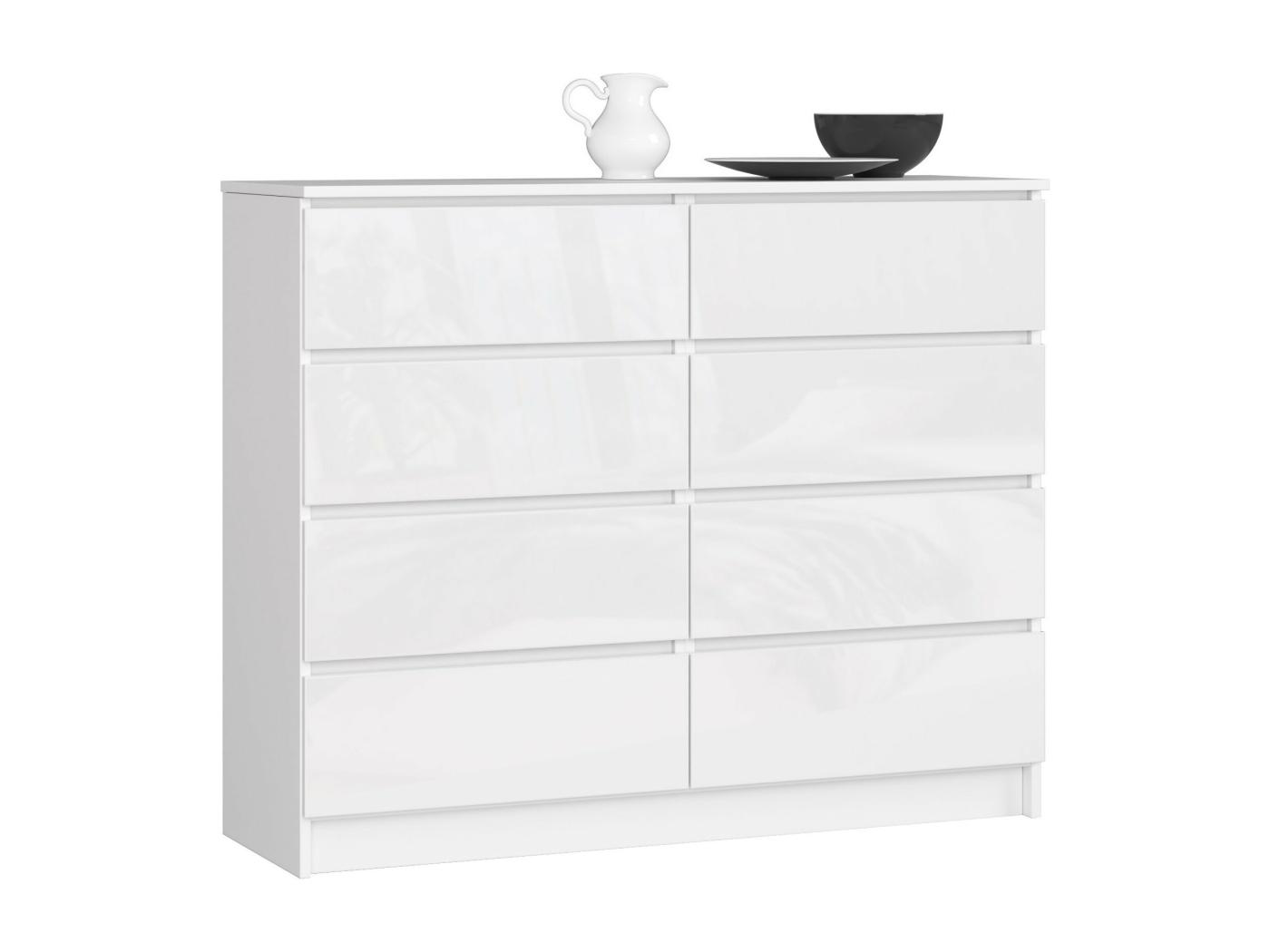 Commode Akord K Blanche Cm Tiroirs Fa Ade Blanche Brillante