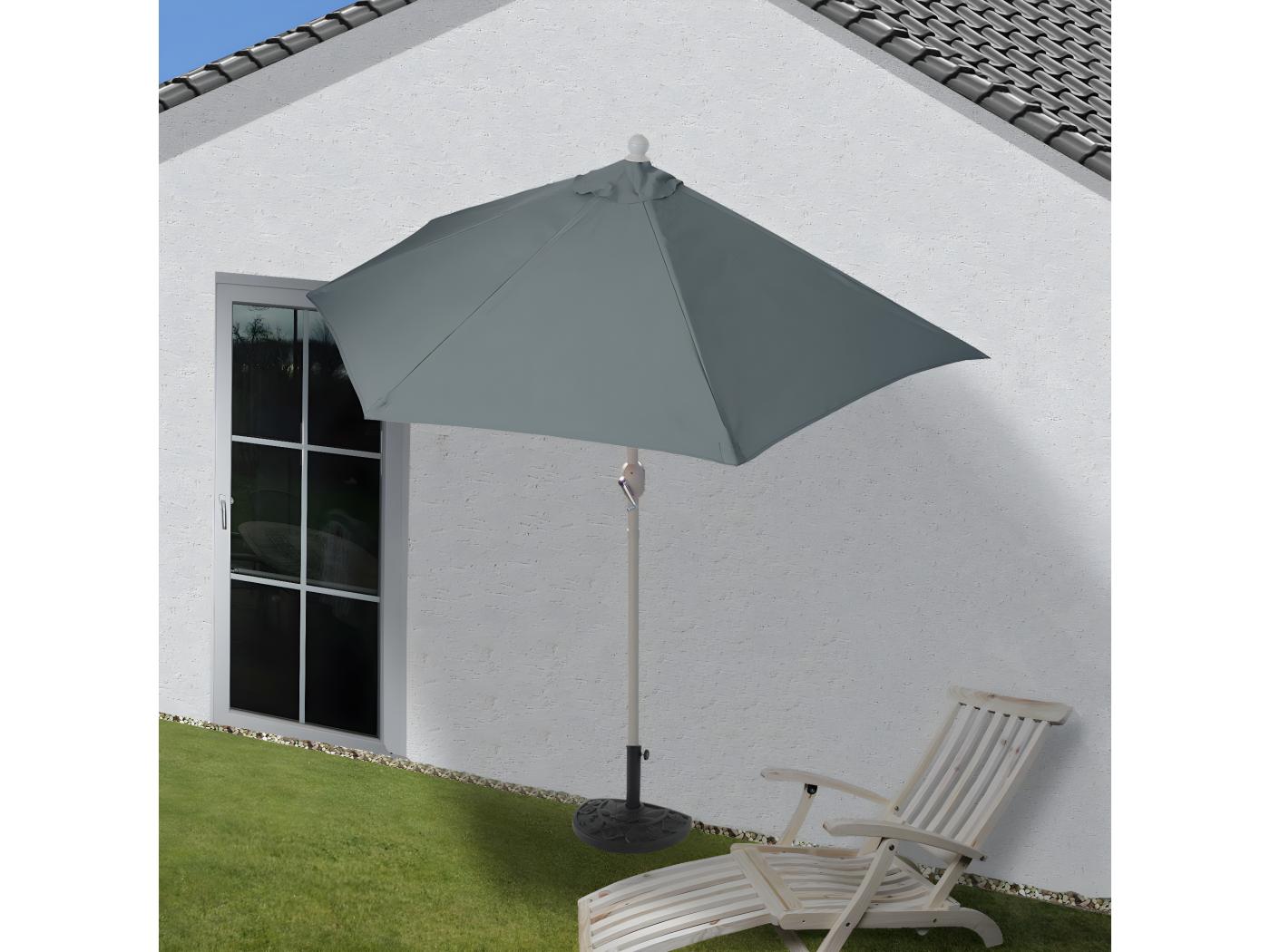 Parasol Lorca Halfrond 3m UV 50 270cm Antraciet Met Standaard