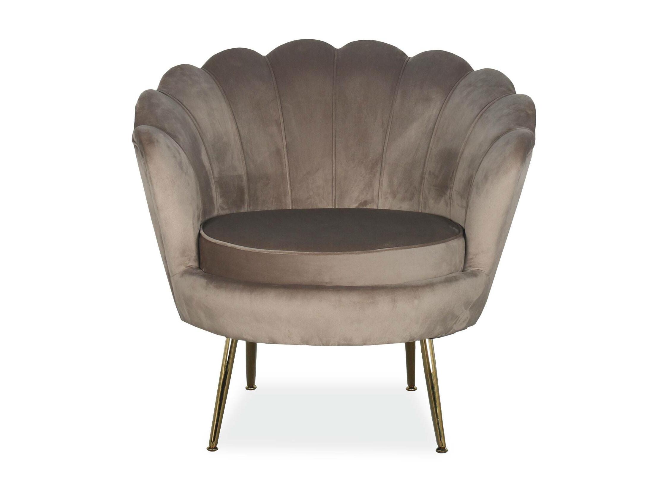 Fauteuil Arrondi Style Boudoir Glamour Andersen Velours Taupe