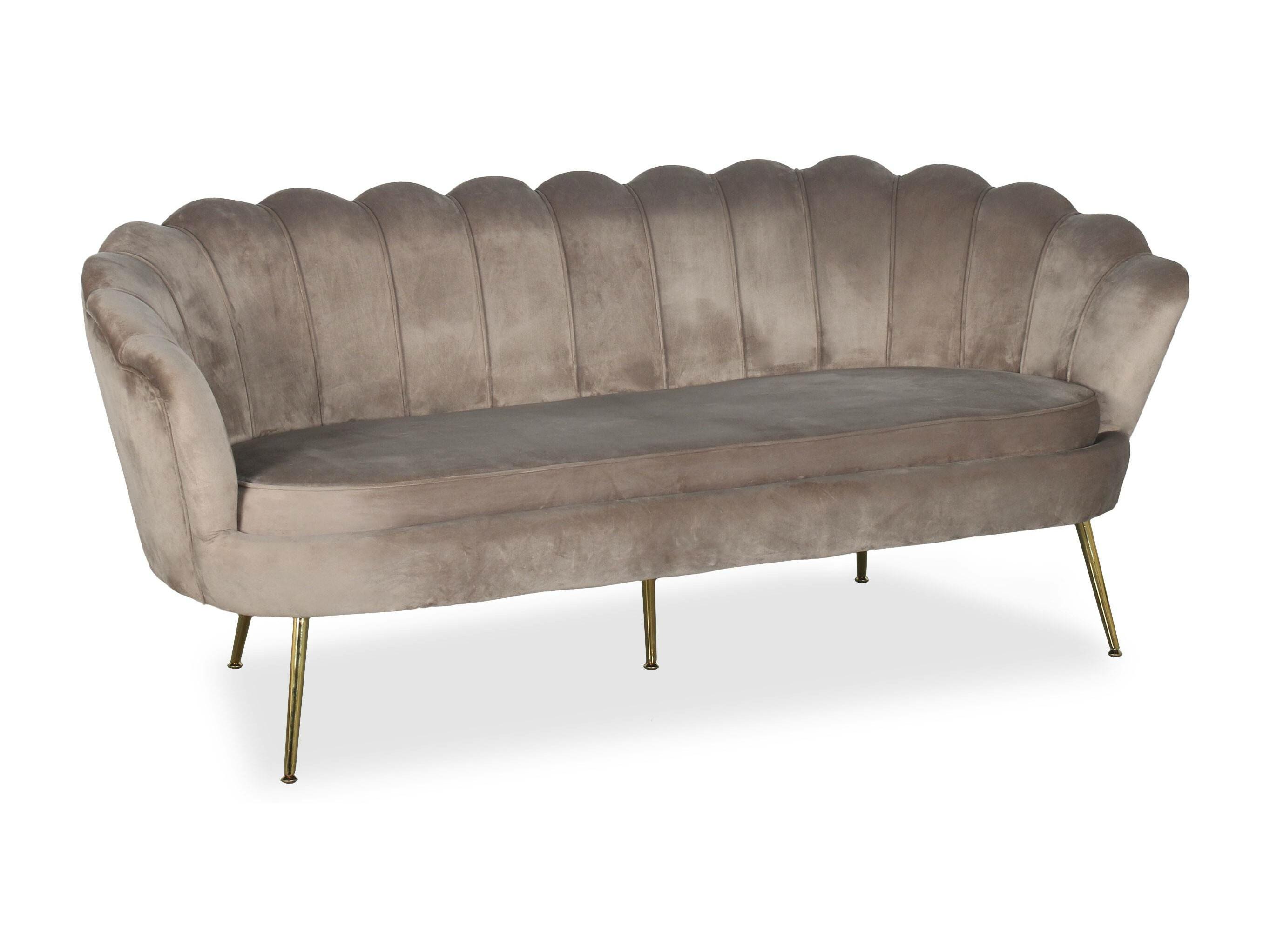 Canap Places Arrondi Style Boudoir Glamour Andersen Velours Taupe