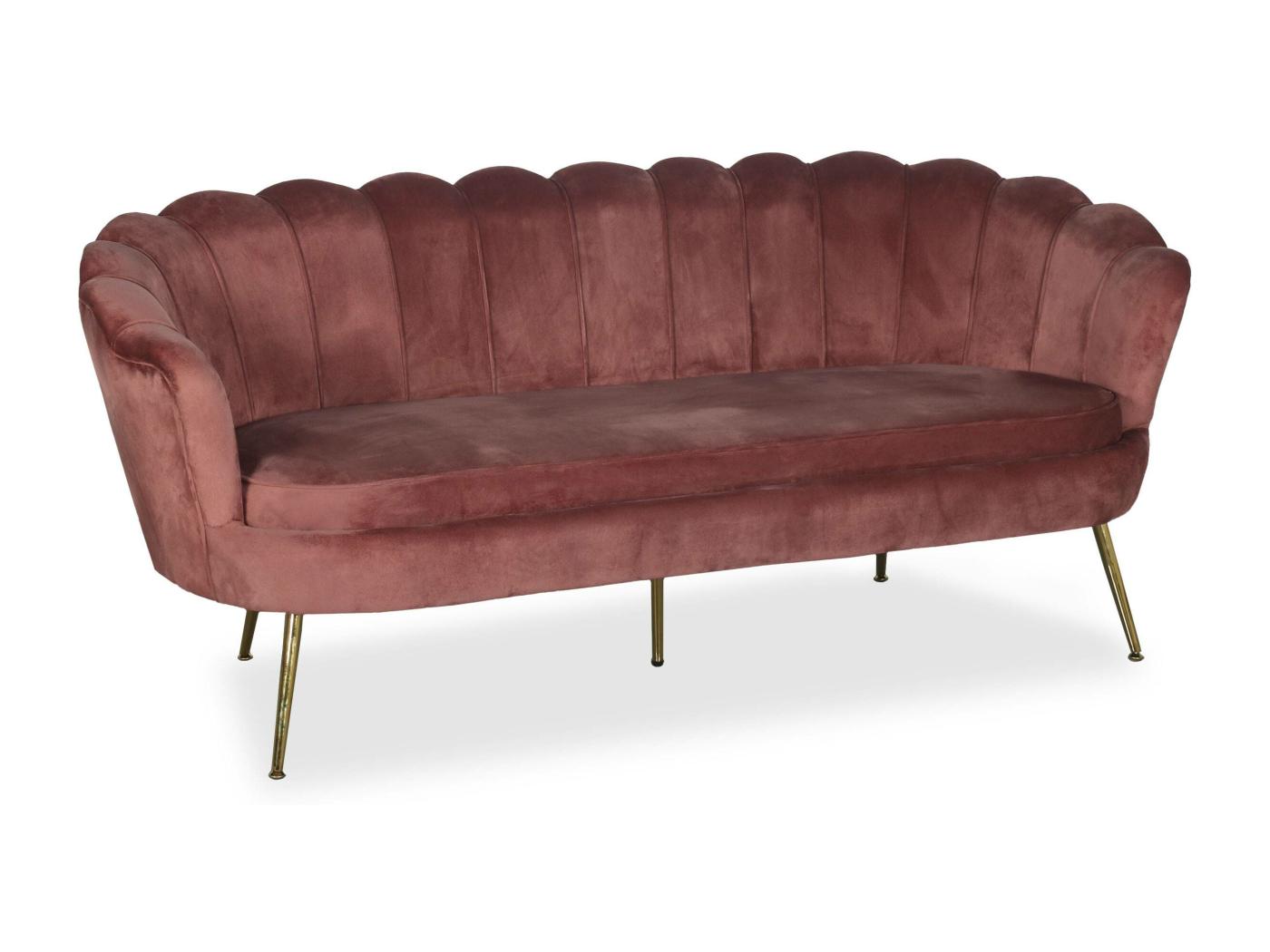 Canap Places Arrondi Style Boudoir Glamour Andersen Velours Rose