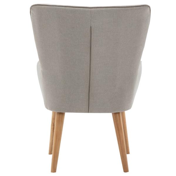 Scand Fauteuil Scandinave Tissu Lin Pieds Bois X