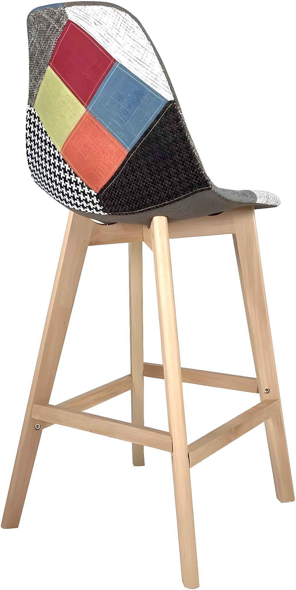 Lot De 2 Tabouret Chaise De Bar Patchwork Tissu SLICK Patchwork