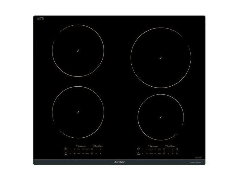 Sauter Table De Cuisson Induction 60cm 4 Feux 7400w Noir Spi9643b