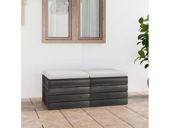 Pcs Repose Pieds Palette De Jardin Avec Coussins Bois De Pin Lqf