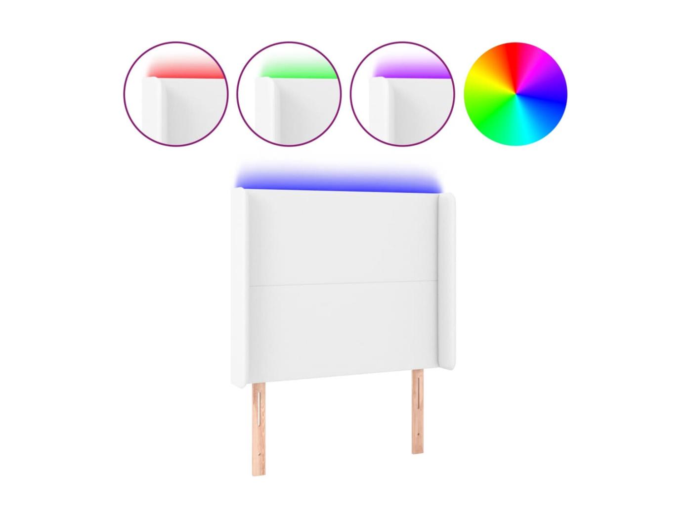 T Te De Lit Led Blanc X X Cm Similicuir