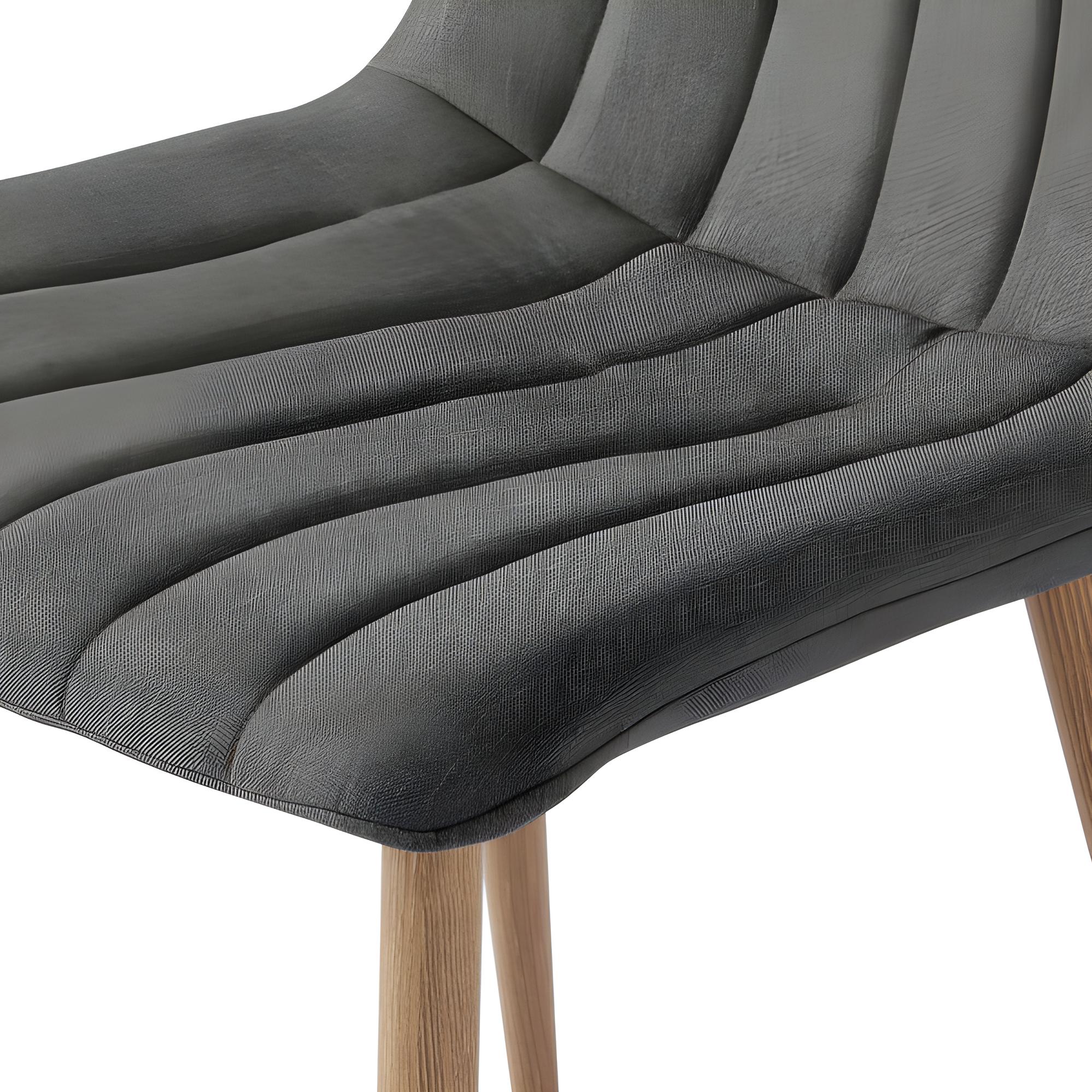 Carla Chaise Scandinave Tissu Gris Pieds M Tal Effet Bois X