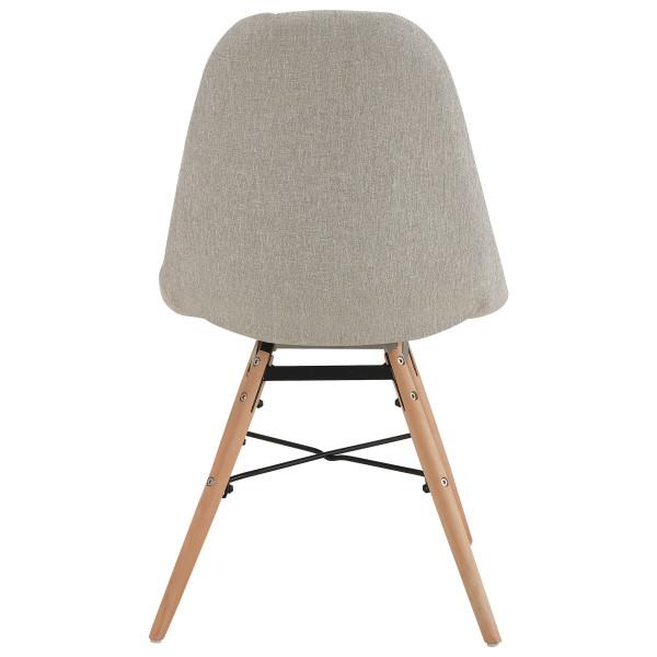 UMA Chaise scandinave tissu lin pieds hêtre x6