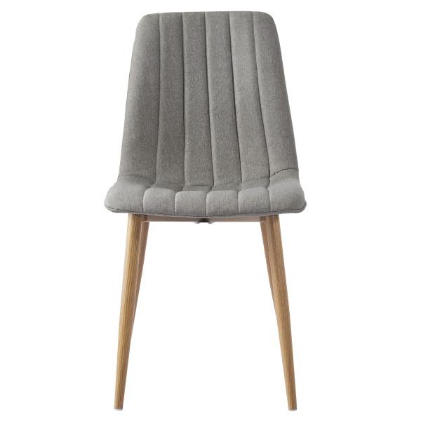 Carla Chaise Scandinave Tissu Lin Pieds M Tal Effet Bois X