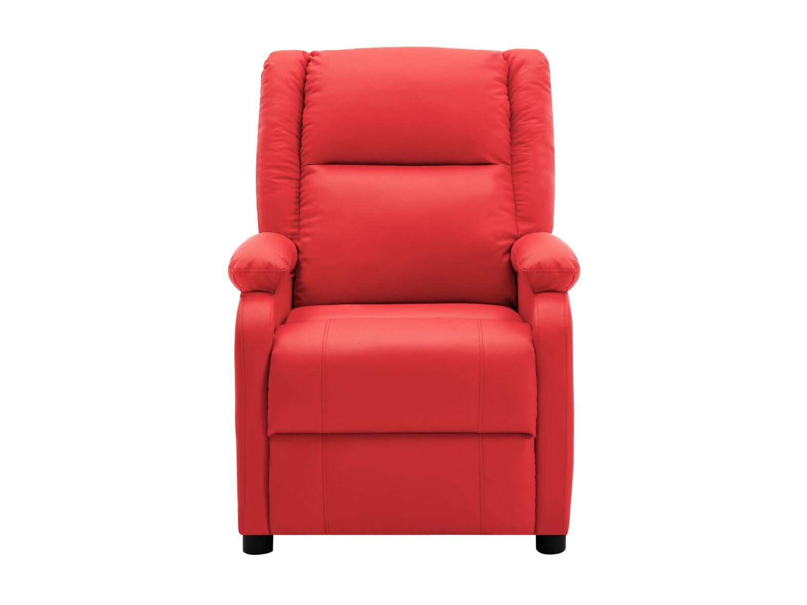 Fauteuil inclinable électrique de massage Rouge Similicuir 6