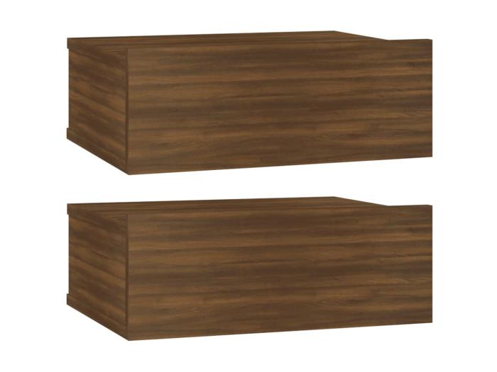 Tables de chevet flottantes 2 pcs Chêne marron 40x30x15 cm