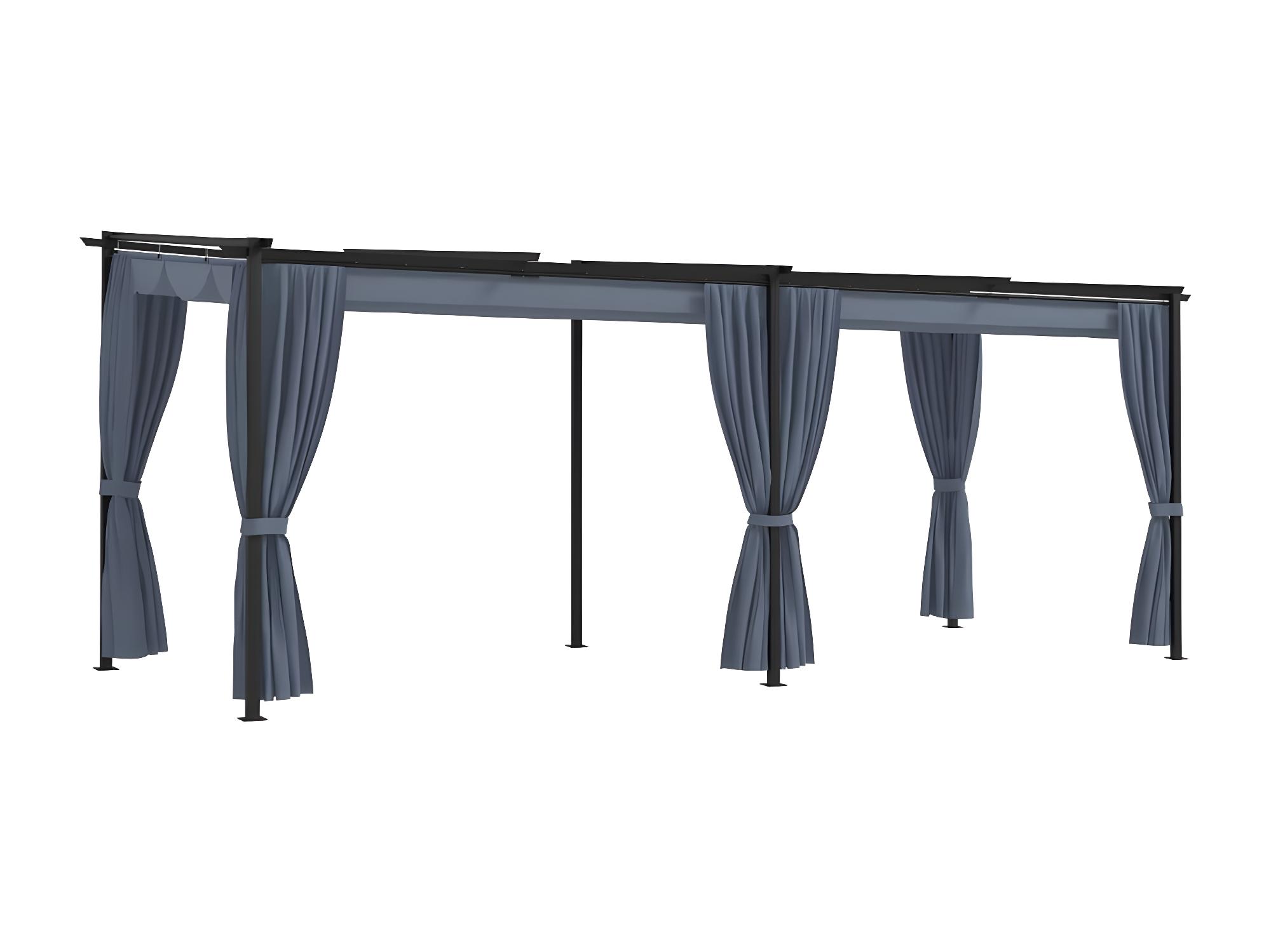 Pergola Avec Rideaux 3x6 M Anthracite Acier WVGQ5496