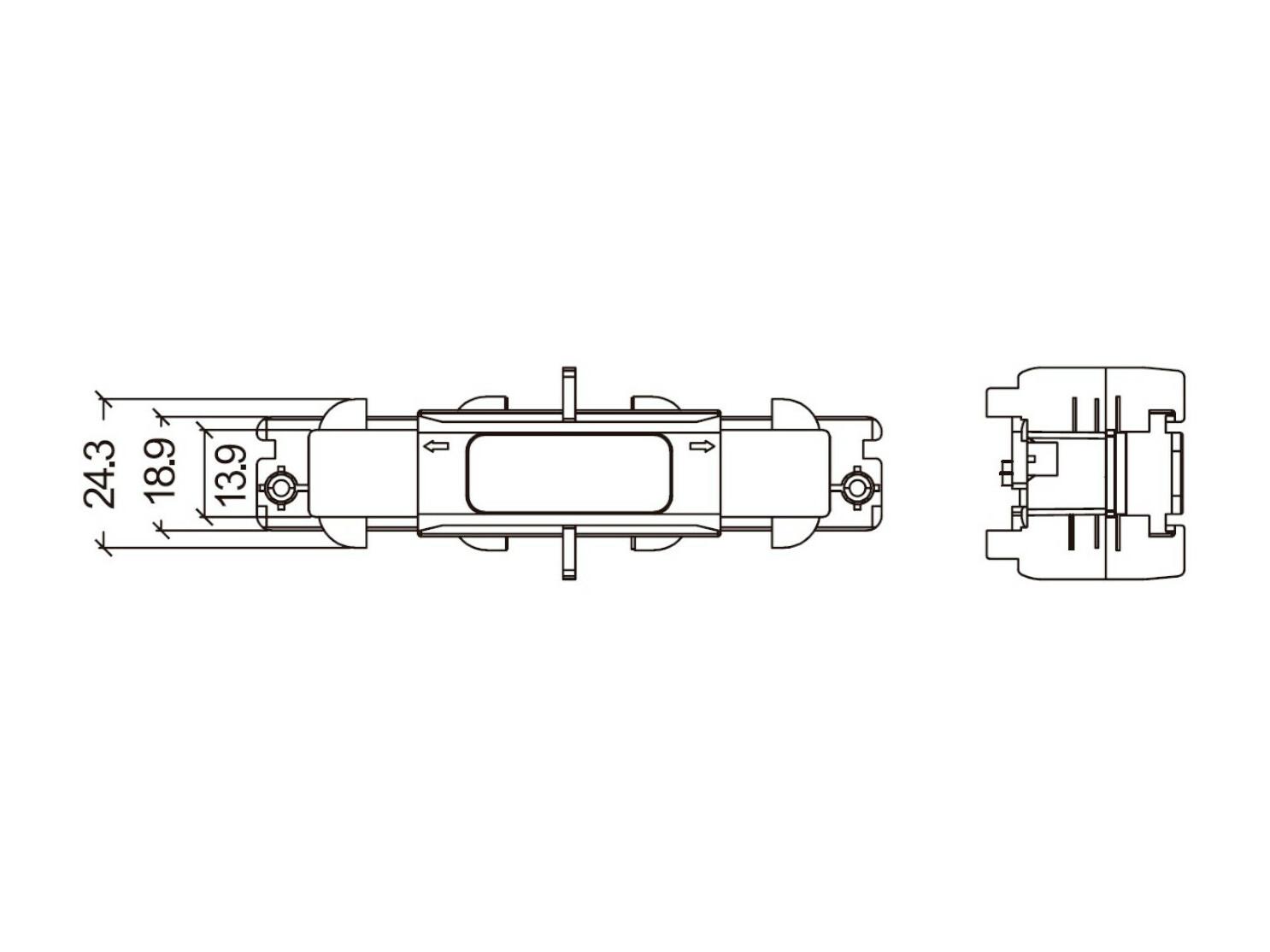 Ledkia Connecteur Mini Type I pour Rail Triphasé DALI TRACK