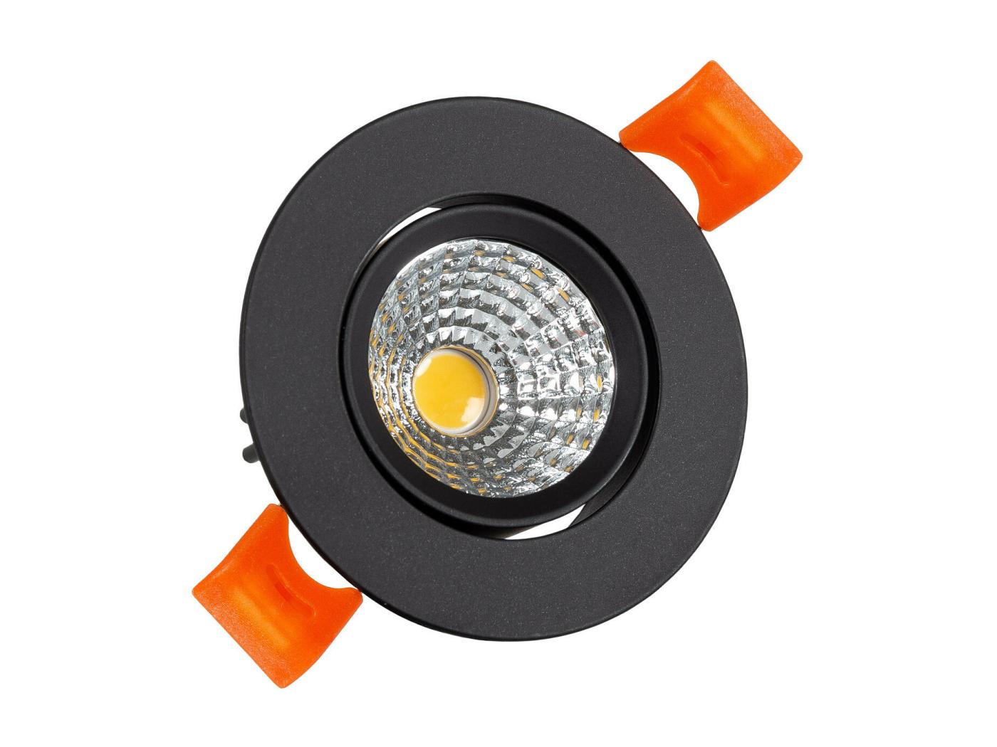 Ledkia Spot Led Downlight Orientable Cob Rond W Noir Cri Expert