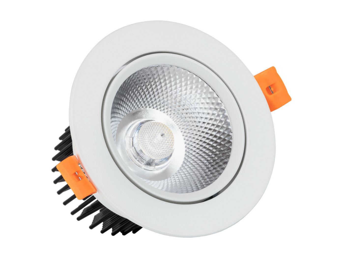 Ledkia Spot Led Downlight Cob Orientable Rond W Blanc Coupe Mm No